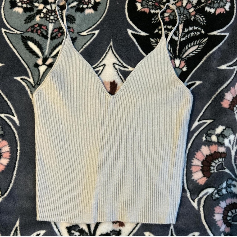 Light blue crop tank top